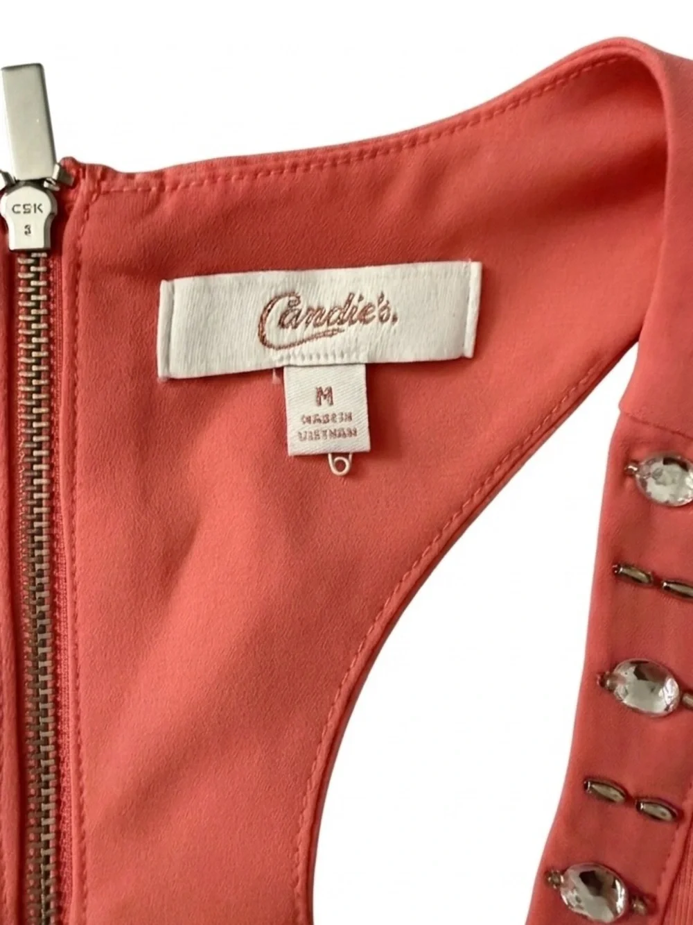 Candie's Coral Scoop Tank with Studded Neckline - Picture 6 of 8